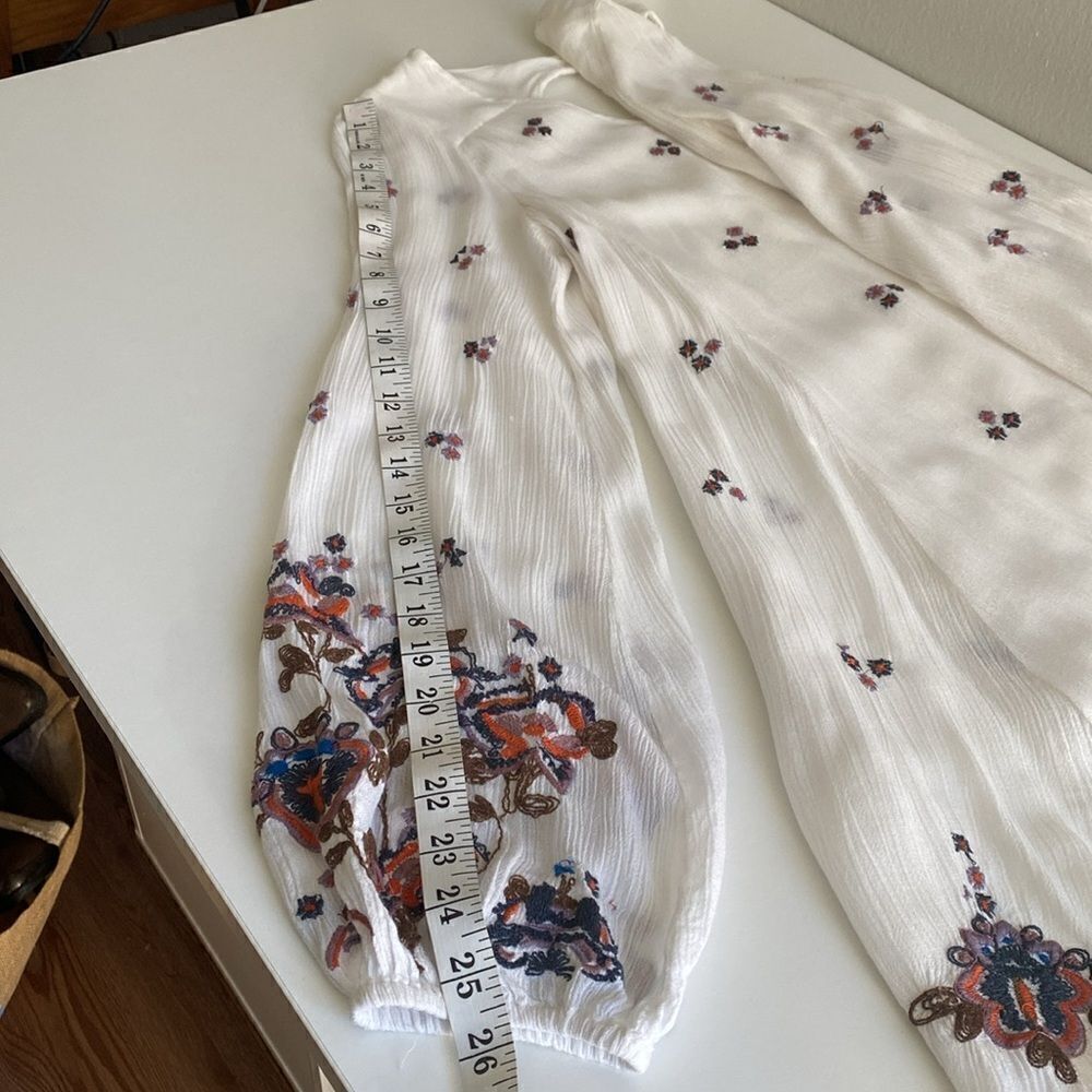 Free People Oxford White Embroidered Mini Swing Dress Size Small - Picture 13 of 16
